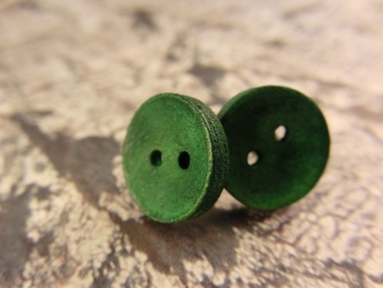 Rustikale Natur Holz Knopf Ohrstecker Button Roh